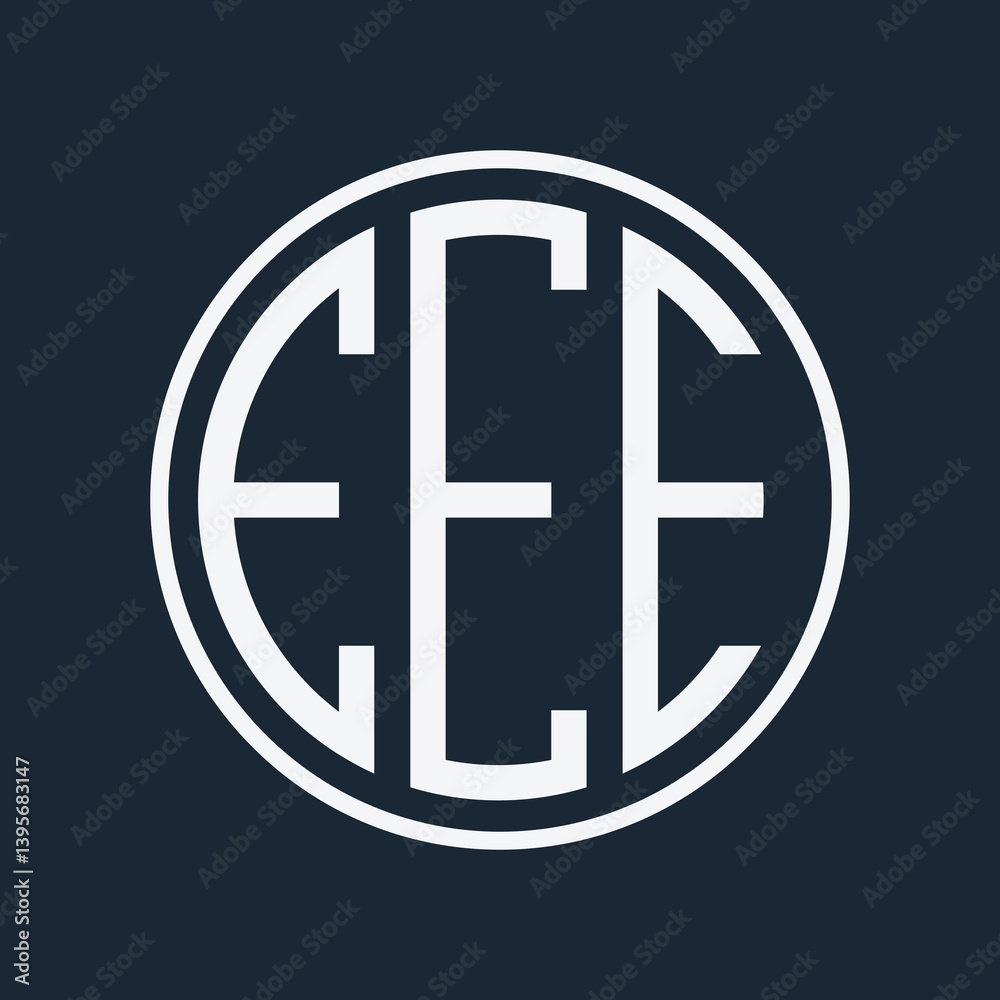 Fototapete initial monogram logo with circle style design