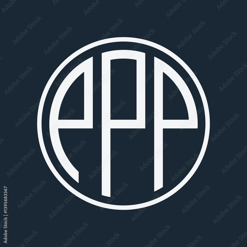 Fototapete initial monogram logo with circle style design