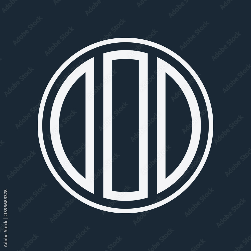Fototapete initial monogram logo with circle style design