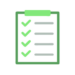 Obraz premium Checklist with Green Check Marks Icon Design
