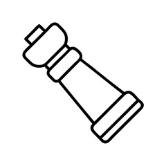 Outline pepper grinder illustration, kitchen utensil vector, cooking seasoning tool
