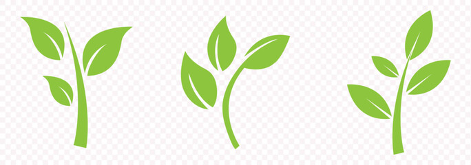 Green leaf icon in flat style, on white background. leaf icon set. nature icon, leaf vector illustration.