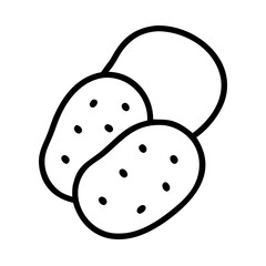 Isolated line art potatoes vector illustration for organic food and farming needs