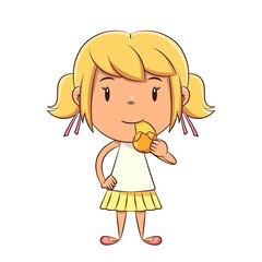 Little girl eating mango