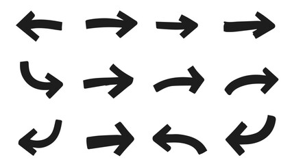 grunge arrow vector set. grunge arrow brush 