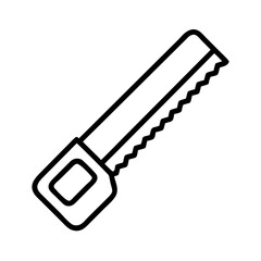 Hand saw outline vector icon for woodworking projects and diy construction tasks