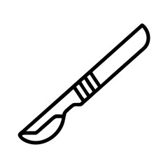 Scalpel surgical blade vector icon illustration for medical procedures design