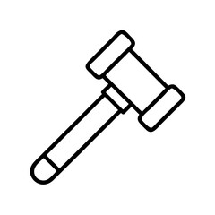 Gavel auction judge court law legal hammer justice symbol icon vector graphic line