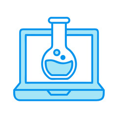 Chemistry Flask on Laptop Screen Icon Design