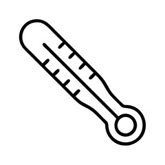 Medical thermometer icon for fever checkup and healthcare temperature measurement