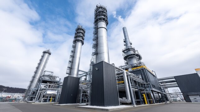 GTL Plant: Natural Gas to Liquid Conversion - Modern industrial facility, energy production, sustainable technology, chemical processing, efficient conversion