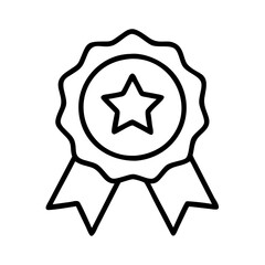 Outline star award badge vector, achievement and quality symbol for graphic design