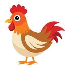 Hen isolated on white