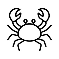 Crab outline vector drawing illustration of sea animal crustacean seafood icon art