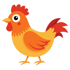 Hen isolated on white