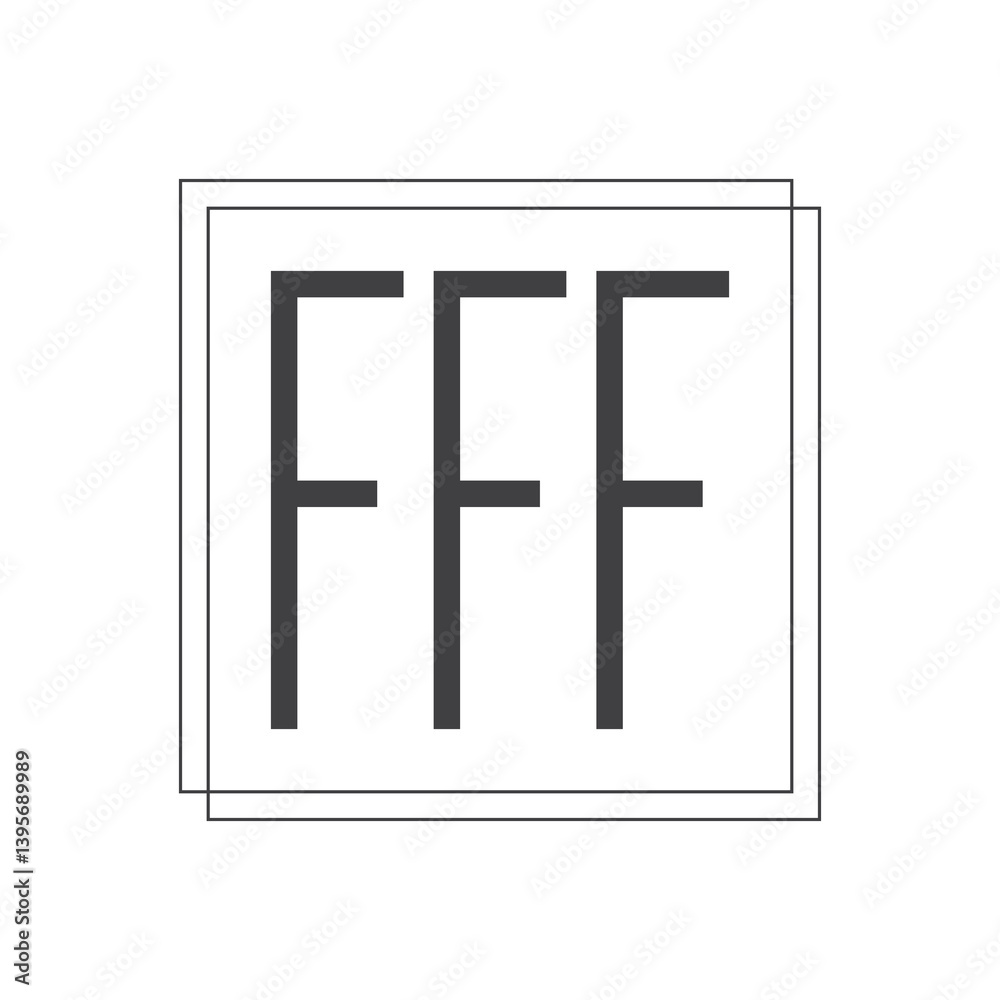 Fototapete initial monogram logo with square style design