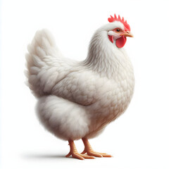 Fototapeta premium Black and white chicken isolated use for farm animals