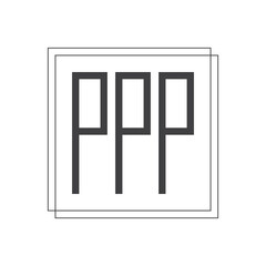 initial monogram logo with square style design