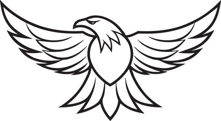 Fototapeta premium Eagle simple logo, and a clean and minimalist design. Vector format, easy to use.