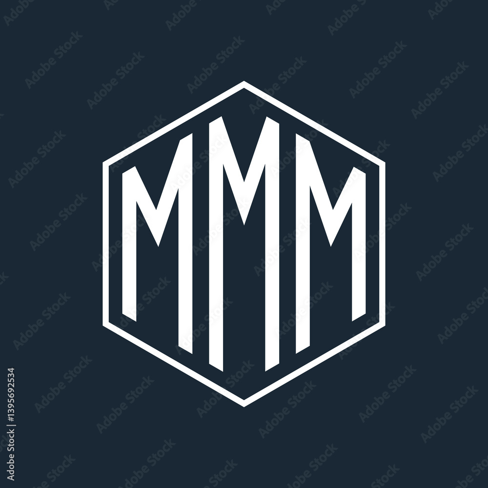 Fototapete initial monogram logo with polygon style design