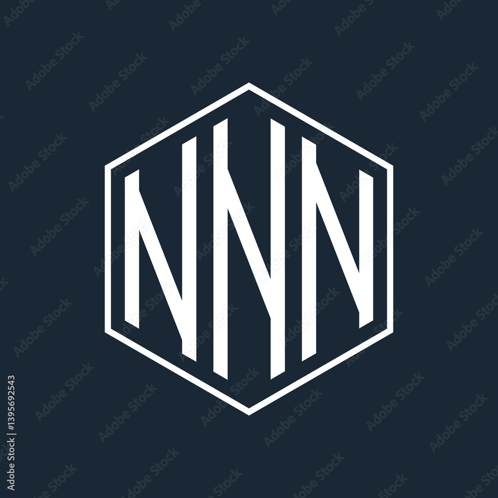 Fototapete initial monogram logo with polygon style design