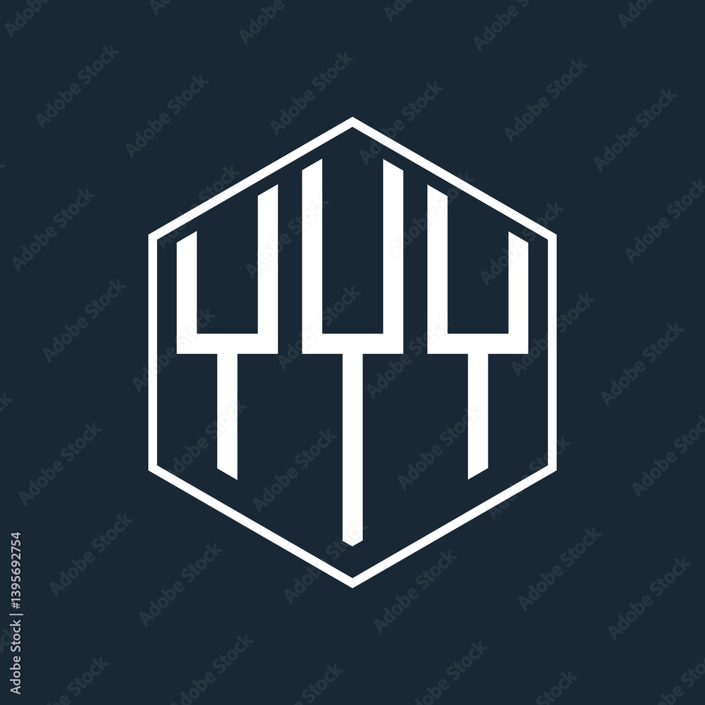 Fototapete initial monogram logo with polygon style design