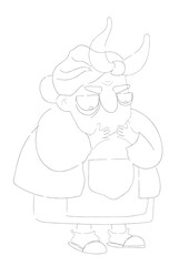 caricature, old woman, witch