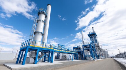 Obraz premium Natural Gas to Liquids Plant GTL Technology - Advanced GTL plant, energy efficiency, sustainable fuel production, clean energy solutions, carbon reduction technology