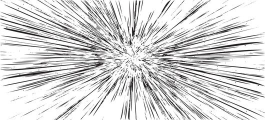 Obraz premium Circular starburst explosion texture. Distressed uneven grunge background. Abstract vector illustration. Overlay to create interesting effect and depth. Isolated on white background.