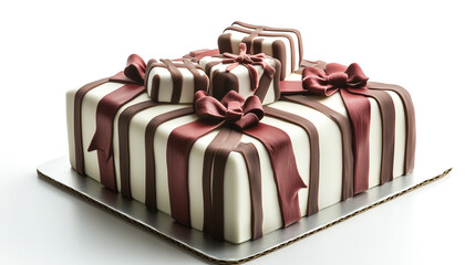 gift box with heart shaped ribbon