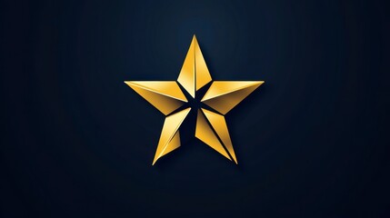 Golden five-pointed star on dark blue background.