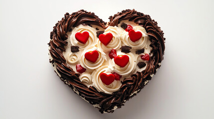 chocolate cake with rose petals