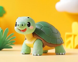 Cute Turtle Toy Scene