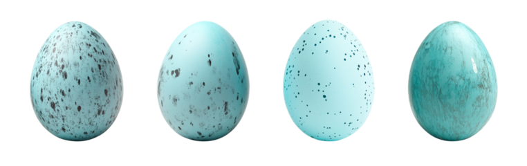 Blue egg with dot line isolated on white or transparent background PNG