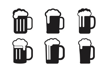 Fototapeta premium beer mug or pint glass vector art silhouette