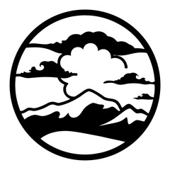 A Stunning Black and White Mountain Landscape Encircled