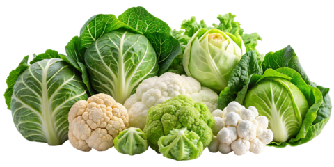 collection-of-organic-natural-full-cauliflower- isolated on white background png 