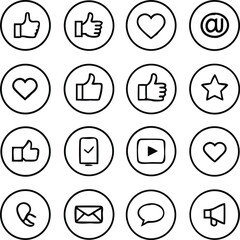 Social Network Icon Pack Vector Art | Community, Profile & Online Interaction Line Icons