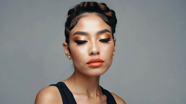 She owns the look, curly hair, undercut, and vibrant makeup come together in a statement of self-expression.


