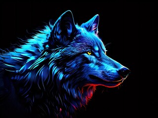 Neon Wolf Portrait