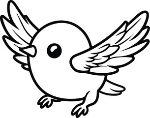 a cute  Hand drawn bird outline