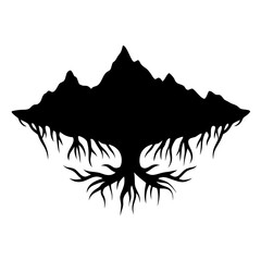 Majestic Mountain Silhouette Rooted in the Earth a Powerful Symbol of Nature