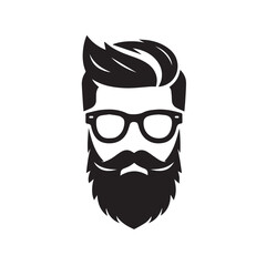 beard and mustache logo for barbershop

