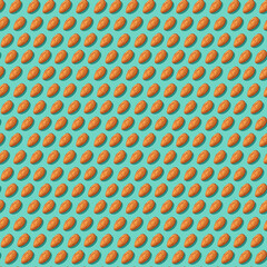 Vibrant Almond Pattern On Blue Background