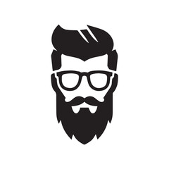 classic hipster character with mustache
