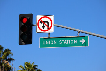 Los Angeles, California: Indication sign to Los Angeles Union Station