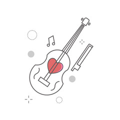 Guitar vector stock icon illustration