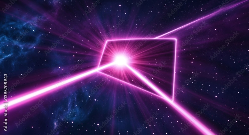 Canvas Prints the background is an abstract depiction of space, featuring a burning comet, a flash, and a laser be