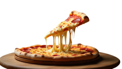 Hot and Melty Cheese Pizza Slice &ndash; Transparent PNG for Food Design