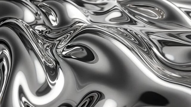Abstract liquid metal, flowing ripples, metallic surface, for backgrounds, posters